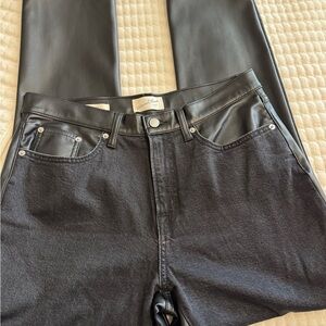 Women's Black Jeans/ vegan leather